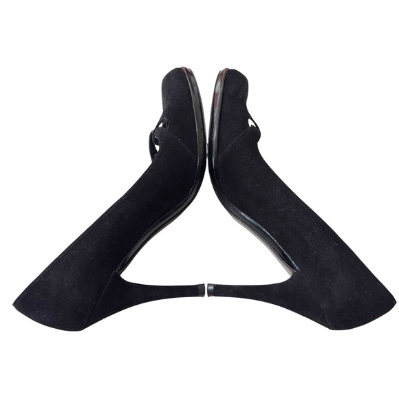 Stuart Weitzman Black Suede Almond Toe Pumps Size 6.5M - Picture 4 of 8